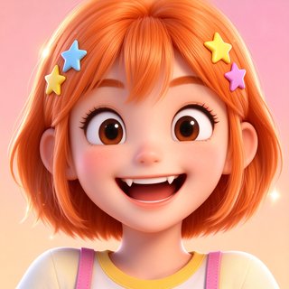talkmaker人设泡泡，元气少女3D卡通头像